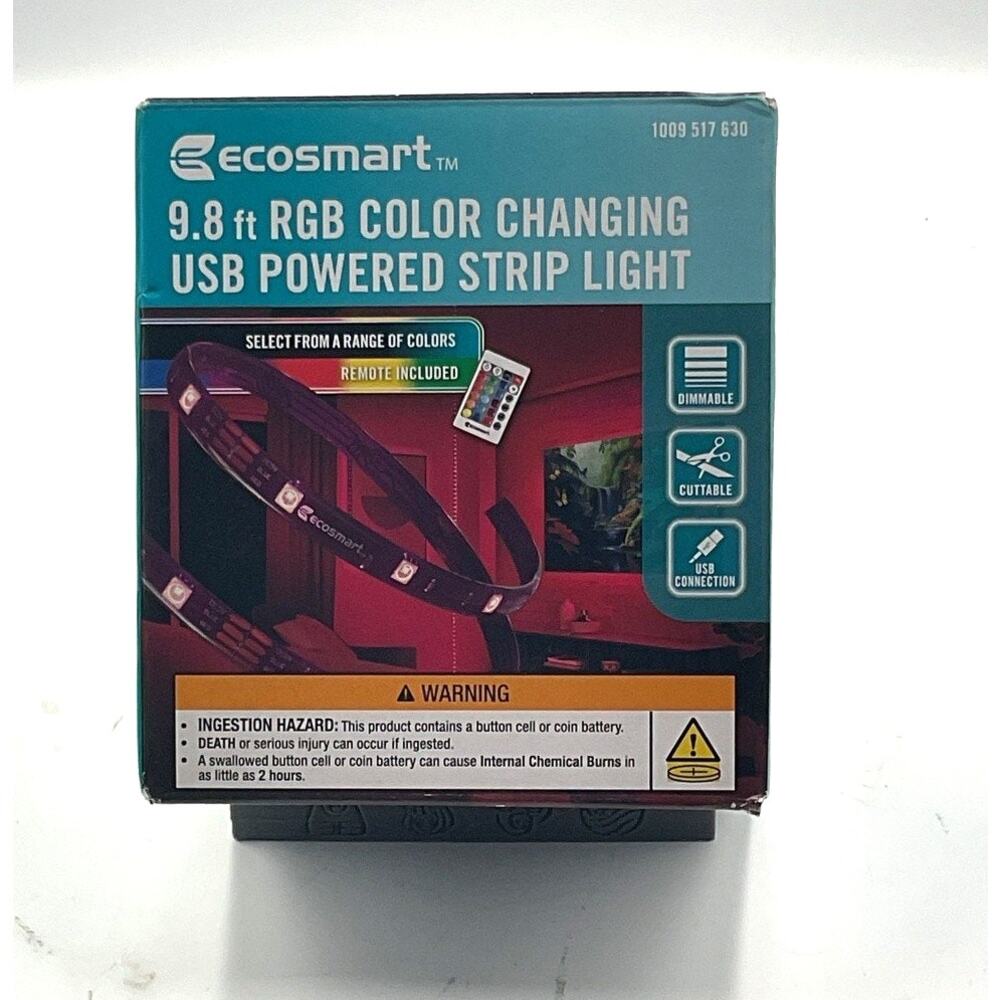 Ecosmart 9.8 ft‎ RGB Color Changing USB Powered Strip Light